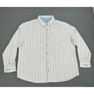 Carbon 2 Cobalt Shirt Men's XXL White Casual Long Sleeve Button Down‎ Seersucker